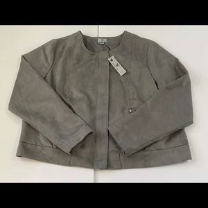 Worthington Petite Women's XL PXL Zip Up Jacket Blazer Grayish